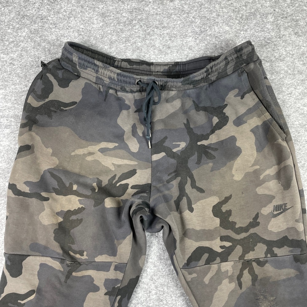 Nike Joggers Mens XXL Grey Camo Tech Fleece Tapered Sweatpants 715238-010 - Picture 3 of 12